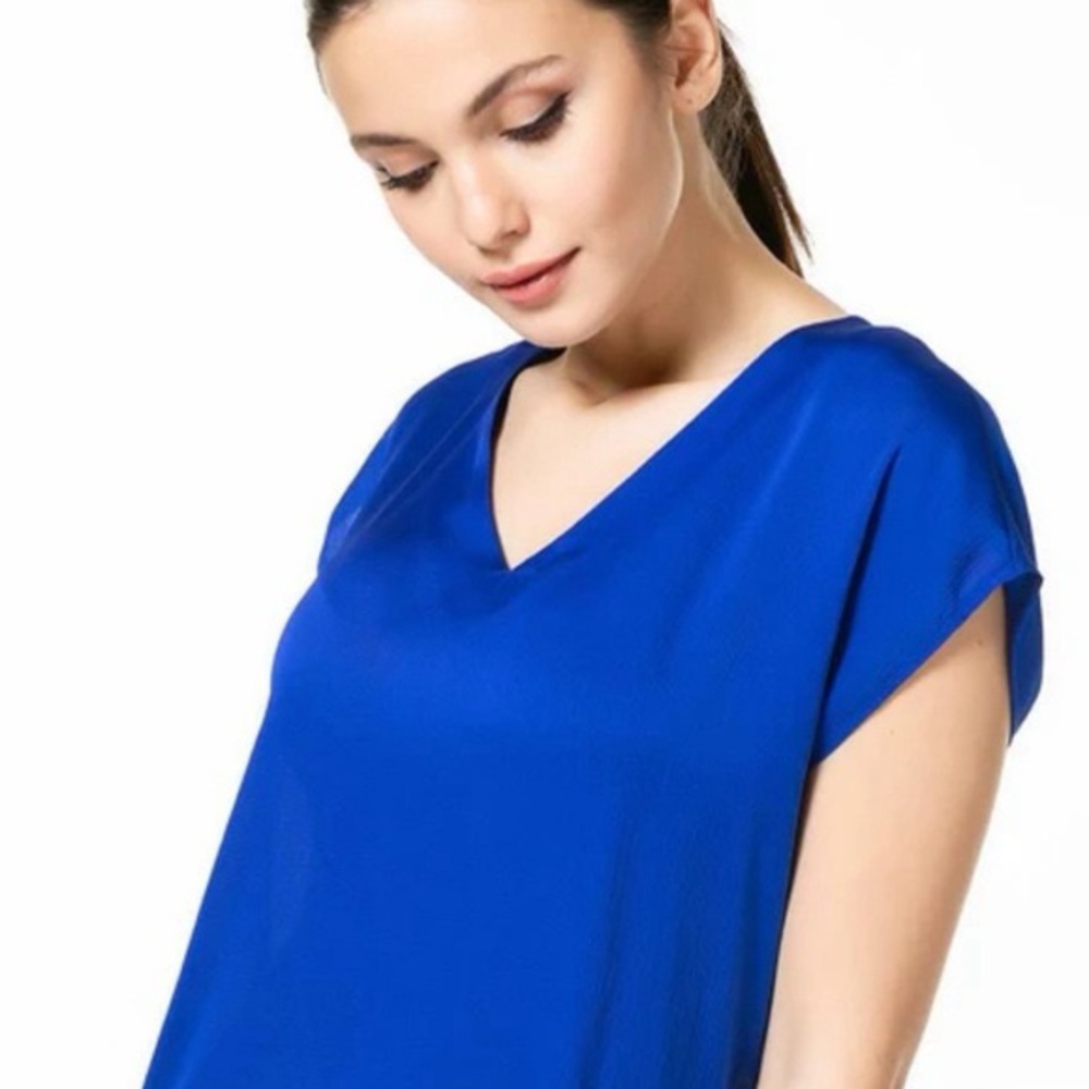 Express Royal Blue Short Sleeve Blouse